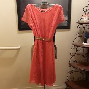 Coral Eyelet Dress
